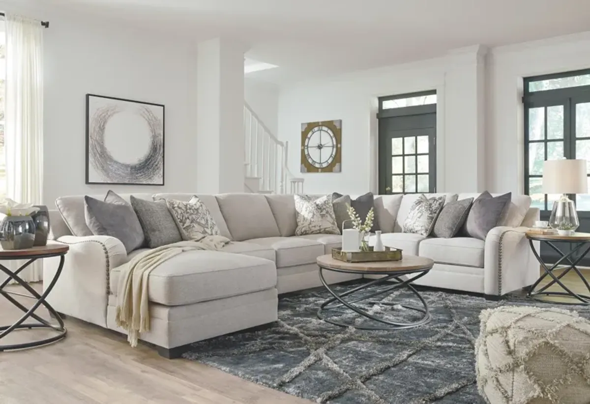 Ashley Dellara 5-Piece Sectional with Chaise Left-Arm Facing Chalk