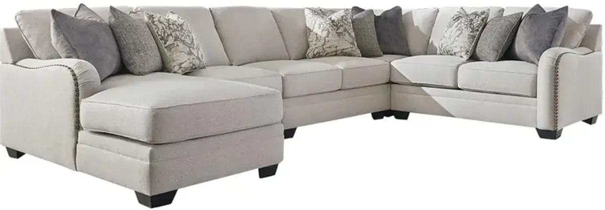 Ashley Dellara 5-Piece Sectional with Chaise Left-Arm Facing Chalk