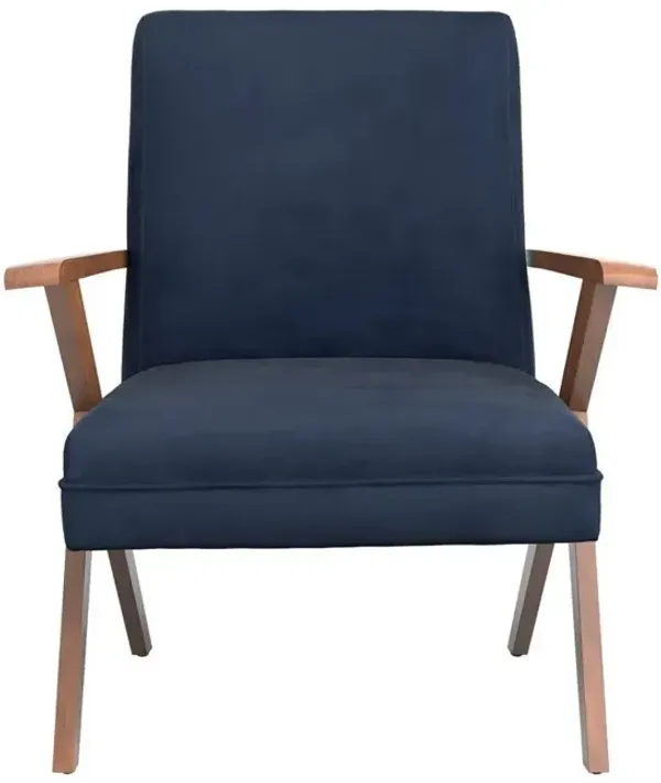 Coaster Cheryl Upholstered Wood Arm Accent Chair Dark Blue