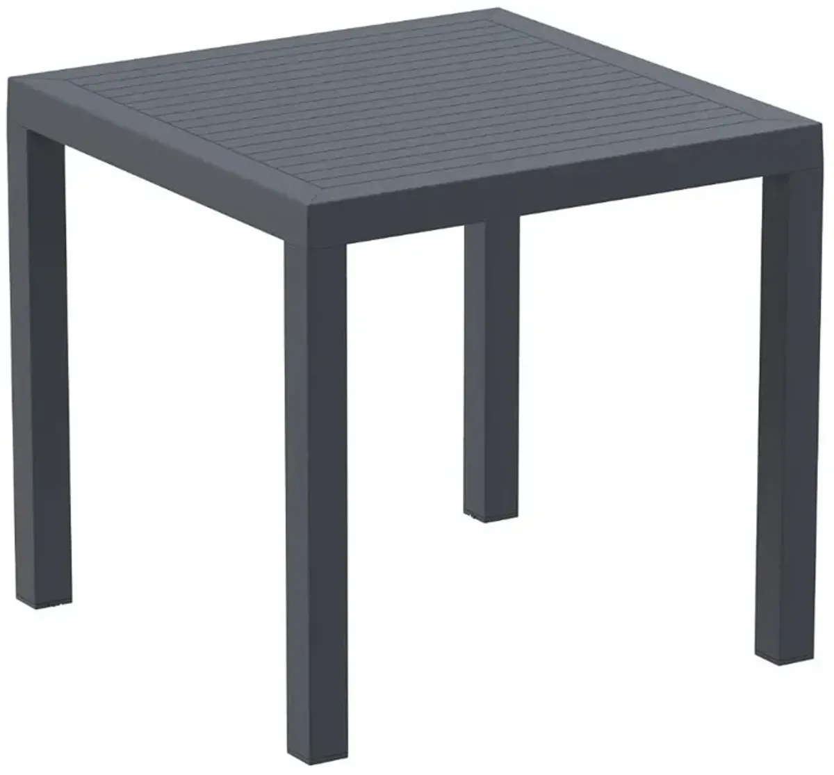 Compamia 31 Inch Ares Resin Square Outdoor Dining Table Dark Gray