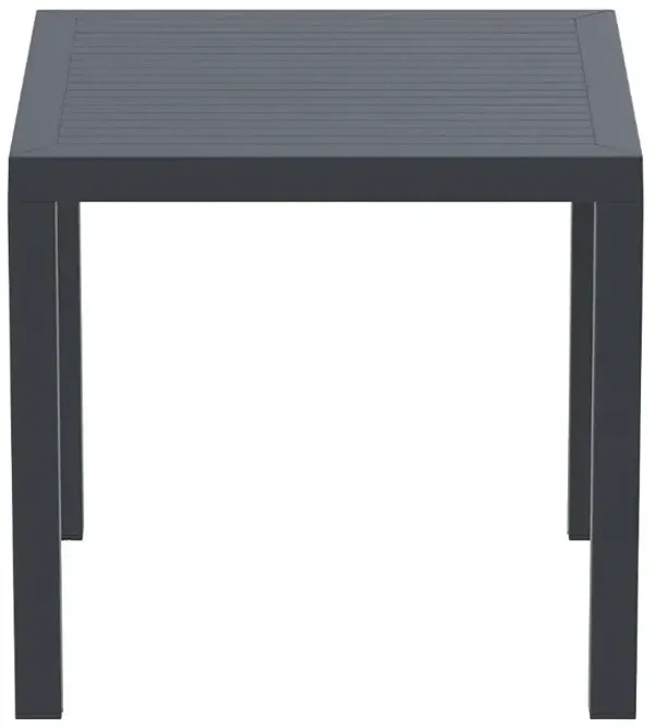 Compamia 31 Inch Ares Resin Square Outdoor Dining Table Dark Gray