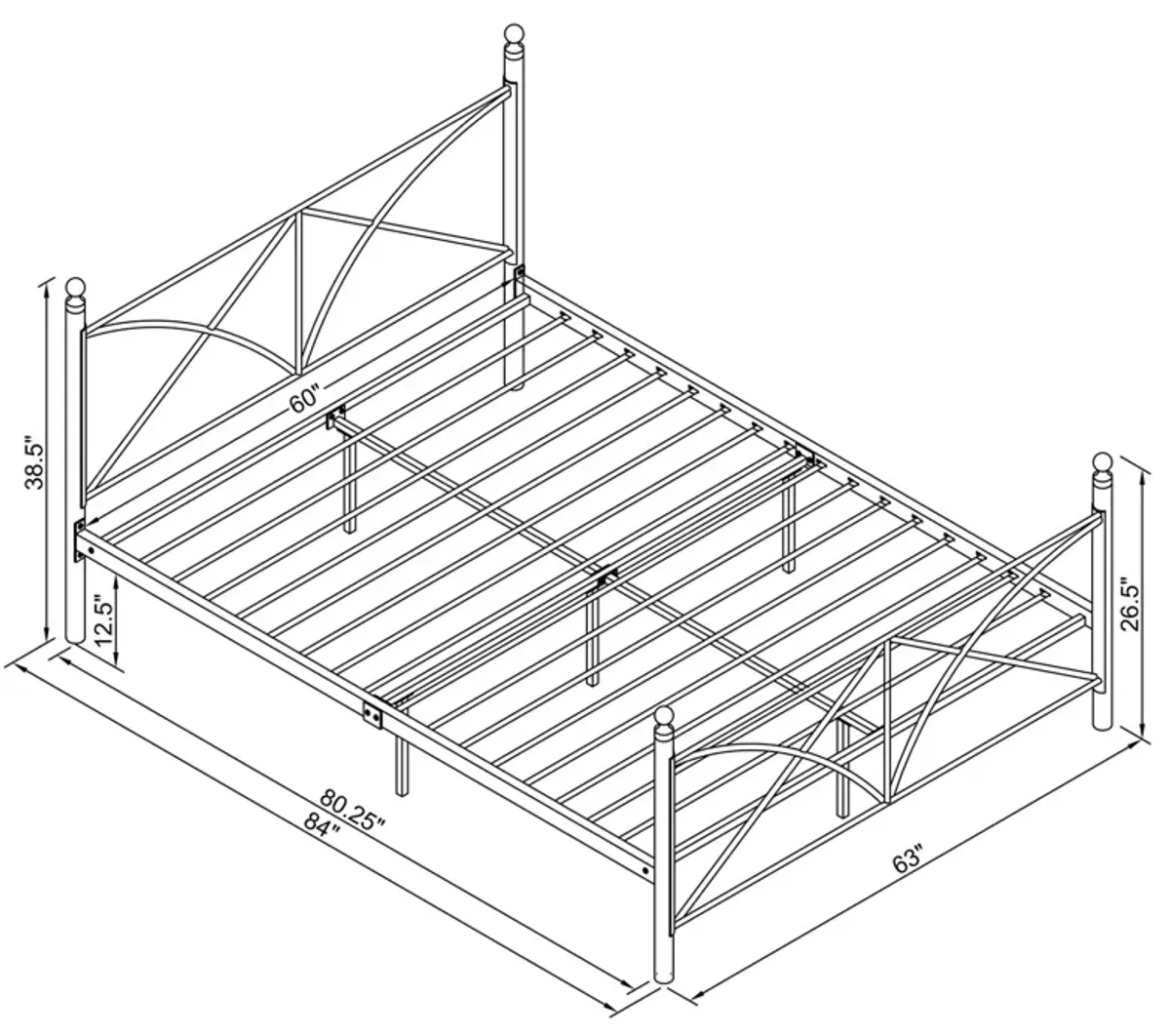 Coaster Hart Metal Queen Open Frame Bed Matte Black