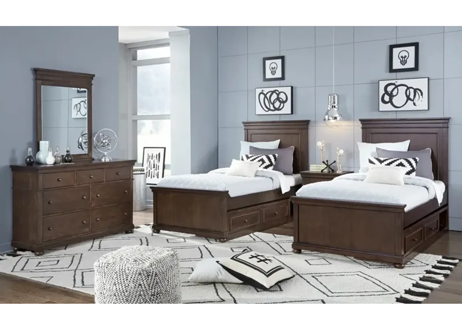 Kids/Teens Canterbury Cherry Complete Panel Full Bed by Hudson's