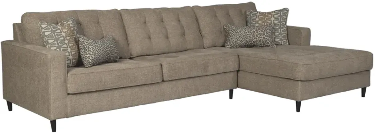 Ashley Flintshire 2-Piece Sectional with Chaise Right-Arm Facing Auburn