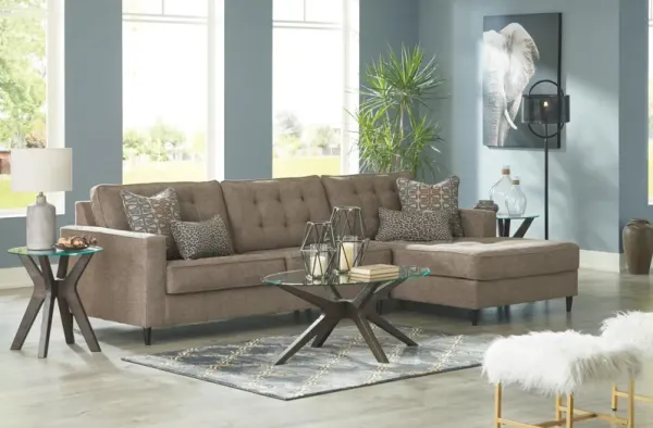 Ashley Flintshire 2-Piece Sectional with Chaise Right-Arm Facing Auburn