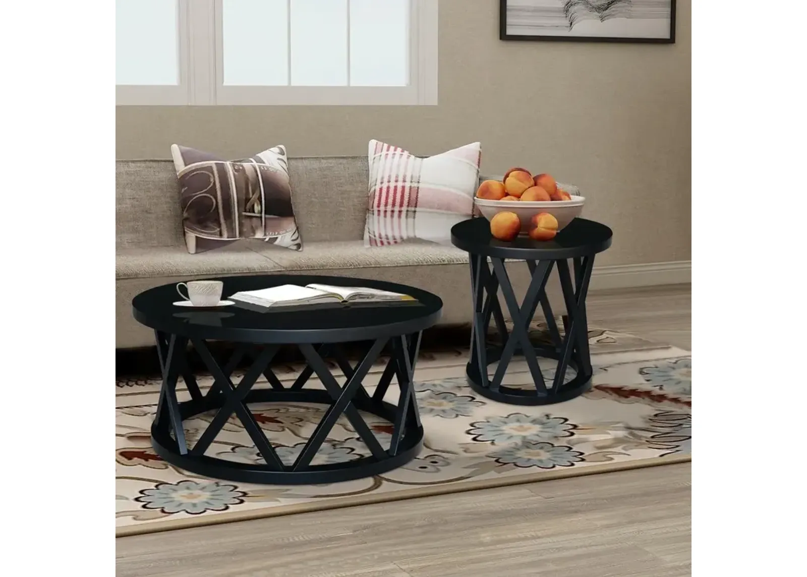 John Thomas Destinations Ceylon Round Coffee Table in Black