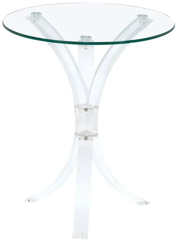 Coaster Laning Round Glass Top Acrylic Side Table Clear