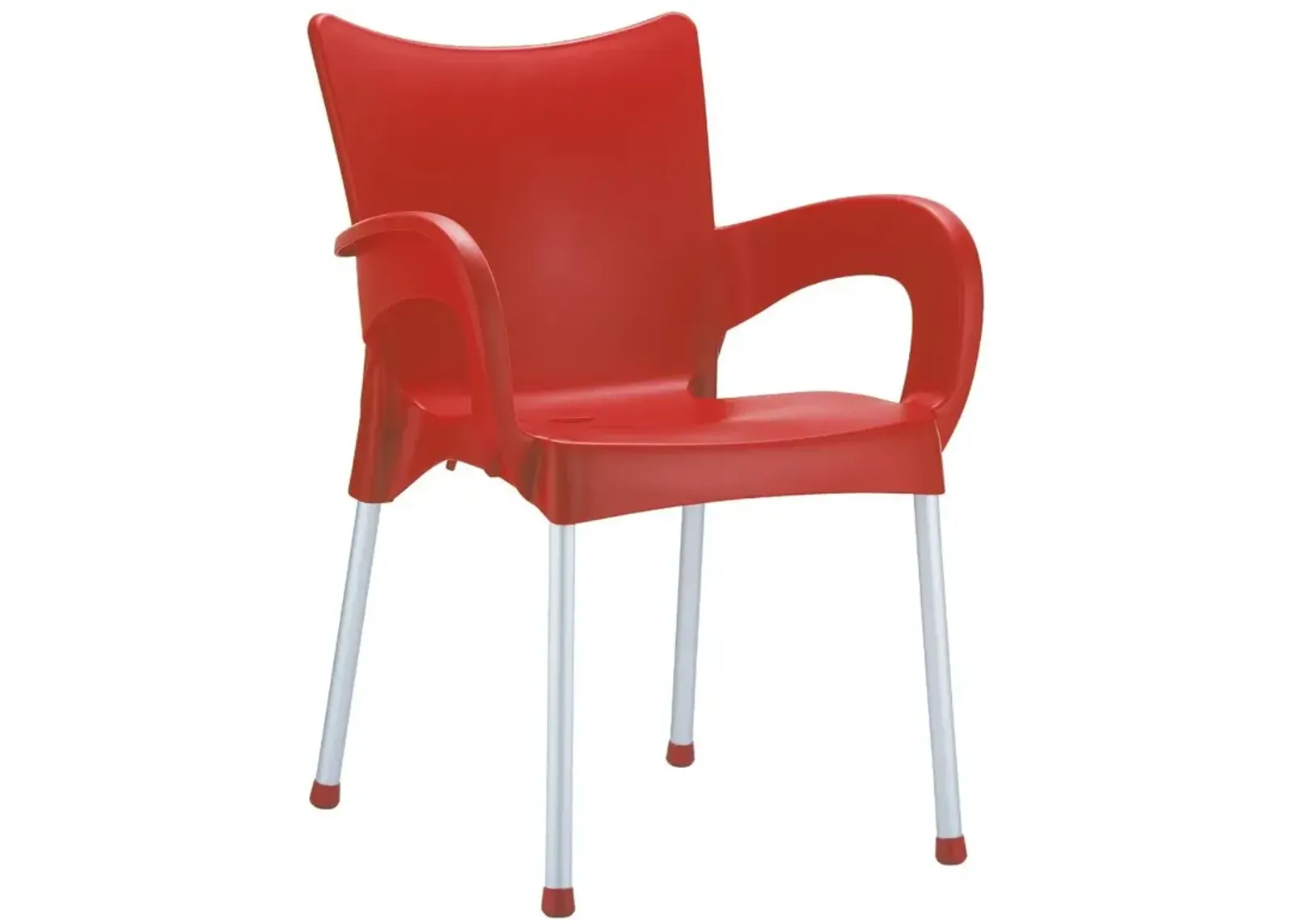 ROMEO RESIN DINING ARM CHAIR RED