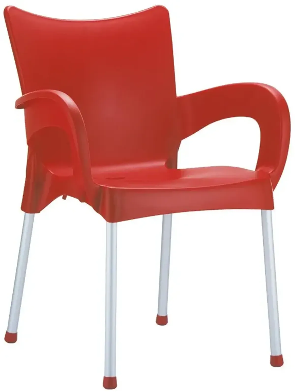 ROMEO RESIN DINING ARM CHAIR RED