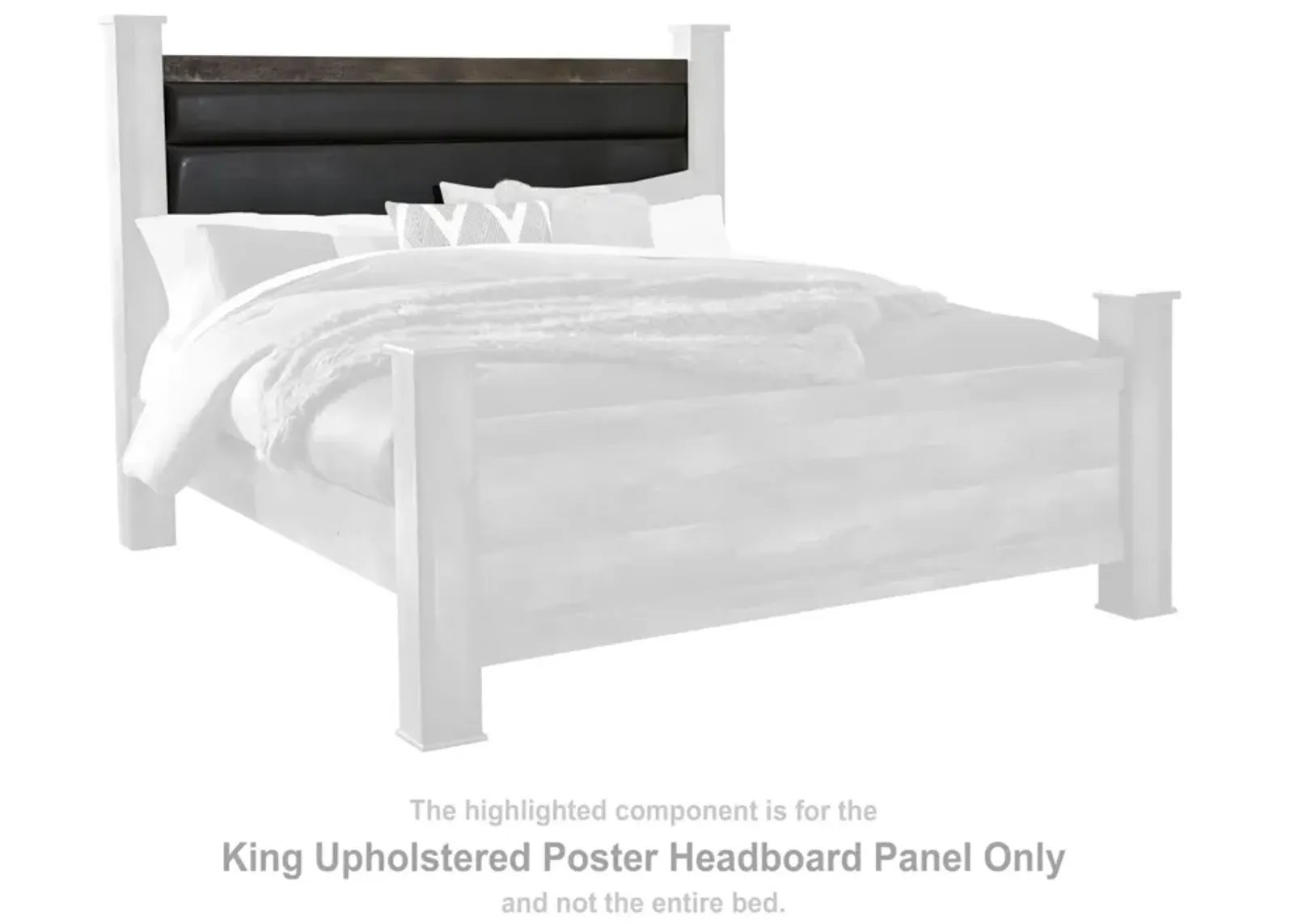 Ashley Wynnlow Upholstered Poster Panel Gray King Headboard