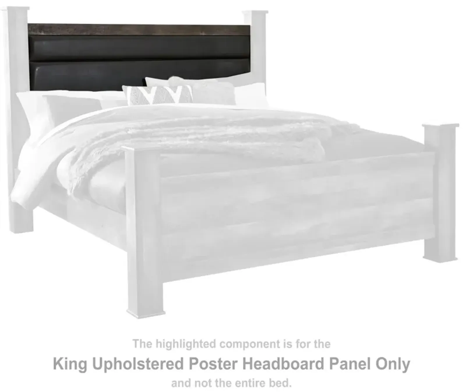 Ashley Wynnlow Upholstered Poster Panel Gray King Headboard