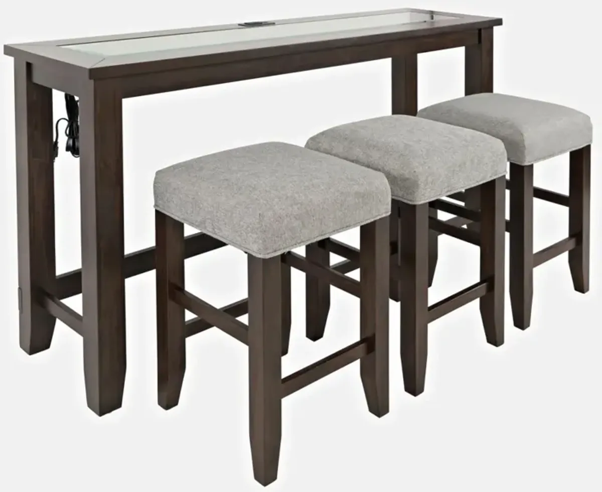 Jofran Urban Icon 4-Piece Counter-Height Table Set Merlot