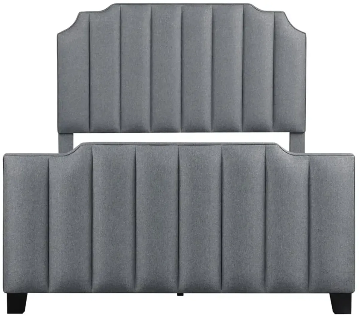 Coaster Fiona Upholstered Queen Panel Bed Light Grey