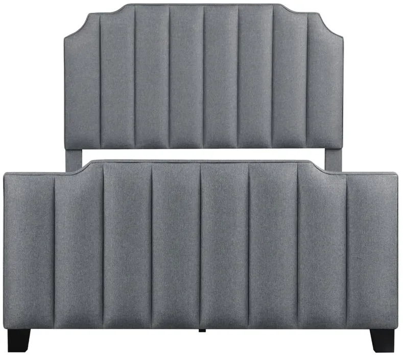 FIONA QUEEN UPHOLSTERED BED LIGHT GREY