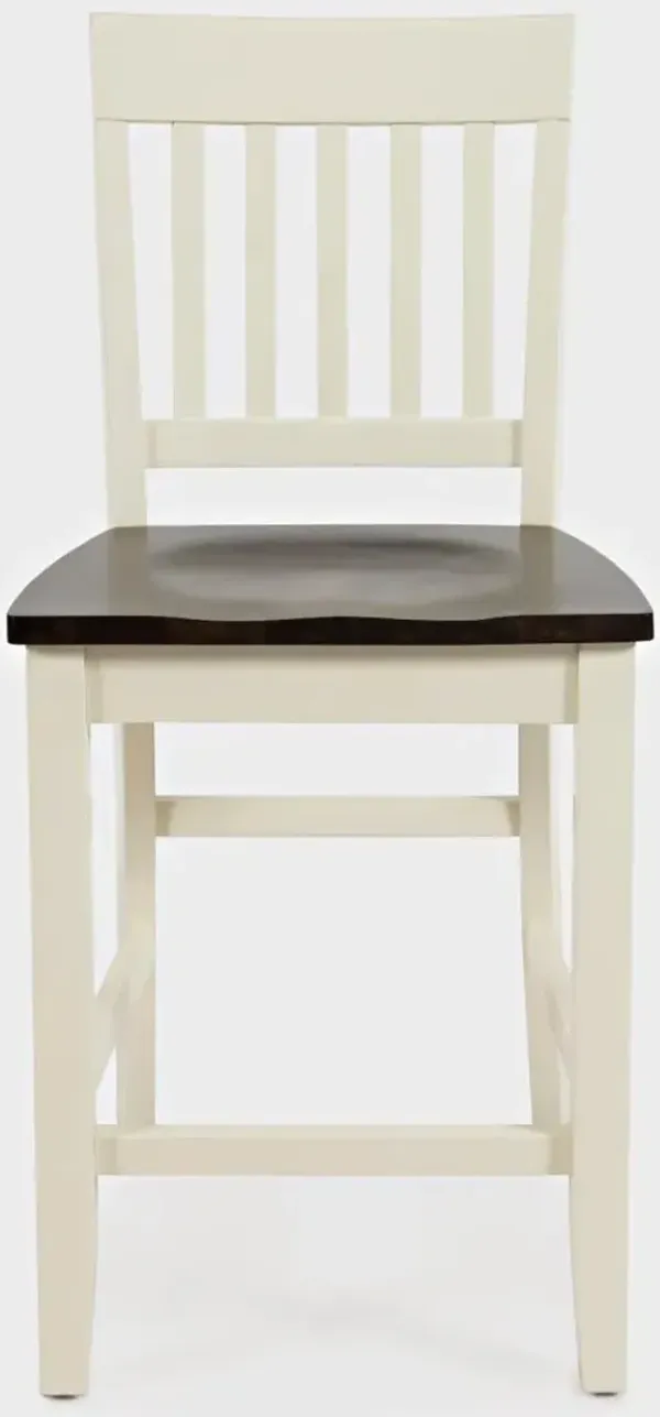 Jofran Decatur Lane Stool White/Autumn Brown