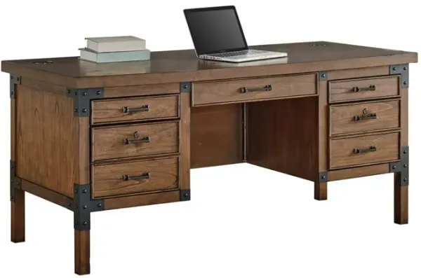 Martin Furniture Addison Half Pedestal Desk