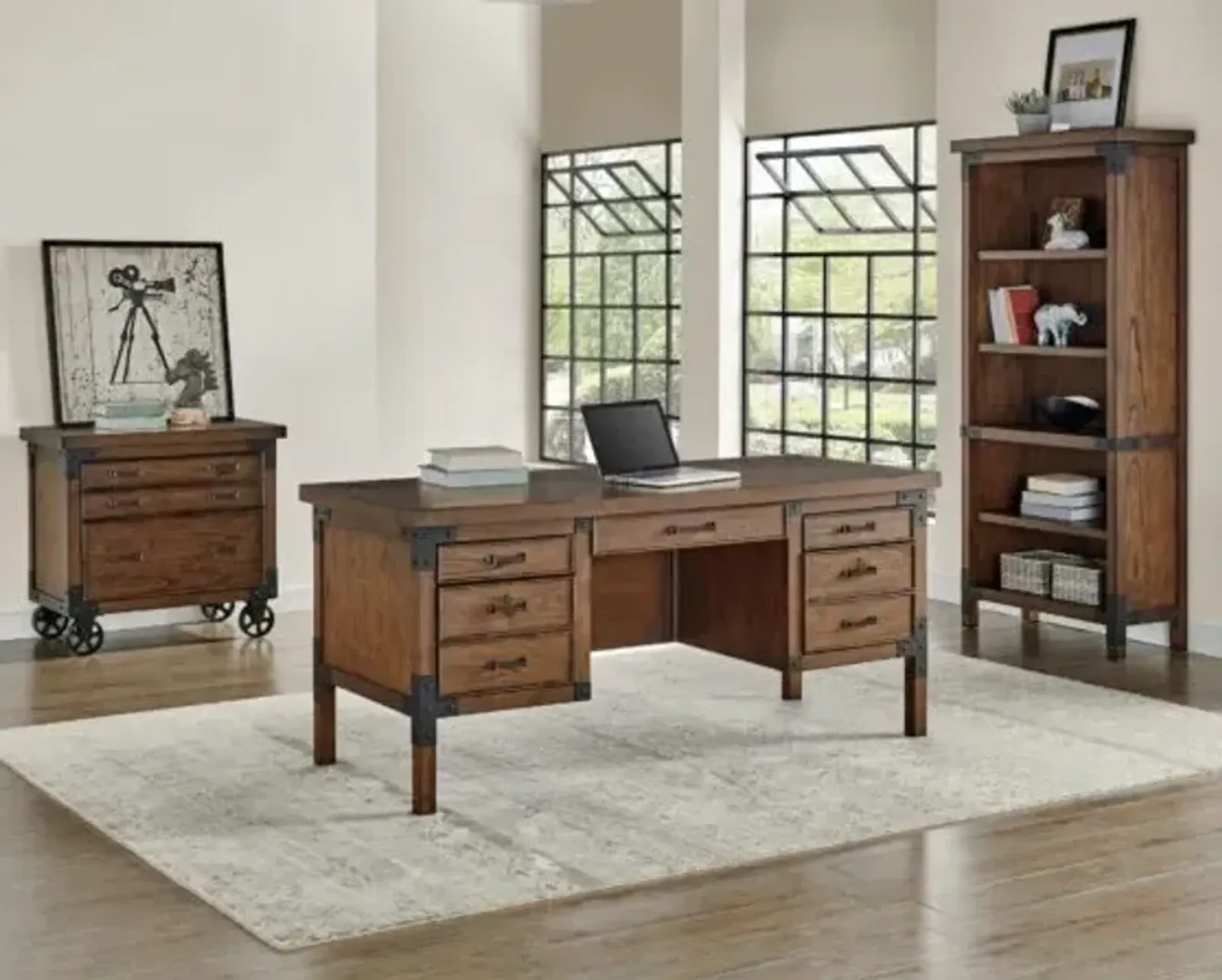 Martin Furniture Addison Half Pedestal Desk