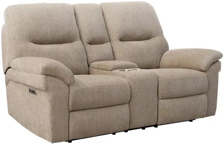 BRYANT RUFFLES WICKER POWER CONSOLE LOVESEAT