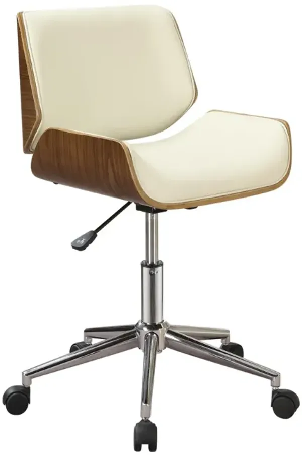 Coaster Addington Upholstered Adjustable Office Desk Chair Ecru