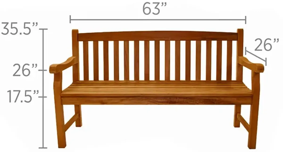 Royal Teak Classic Outdoor Three-Seater Bench