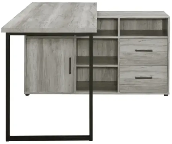 Coaster Hertford 59 Inch L-Shape Computer Desk Grey Driftwood