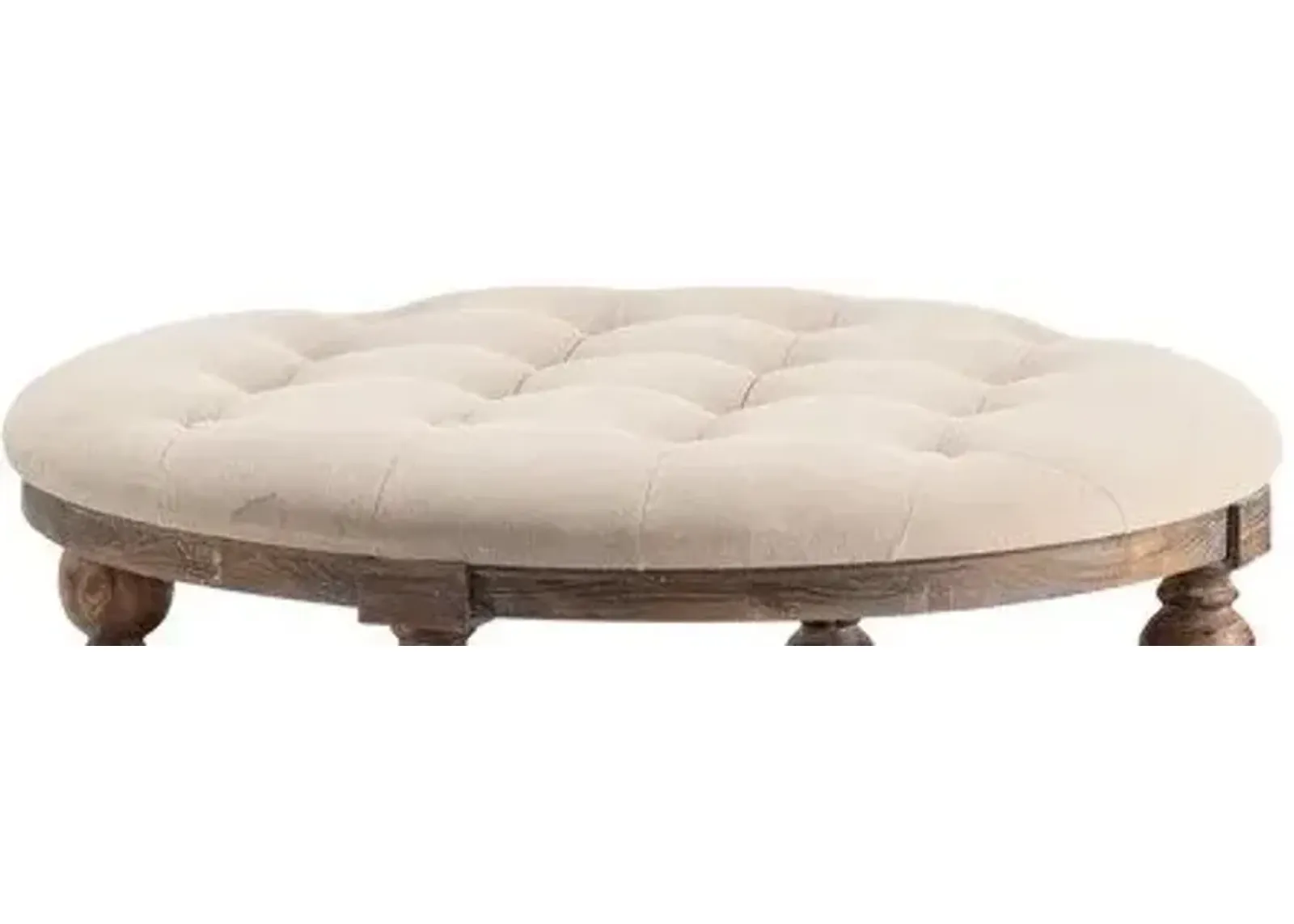 Crestview Tahoe Brown/Light Gray Round Ottoman