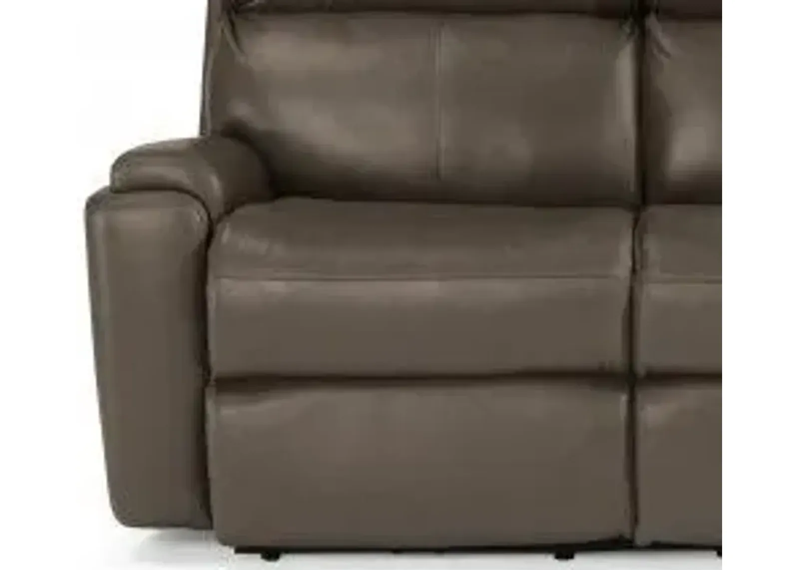 Flexsteel Rio Dark Stone Reclining Leather Loveseat