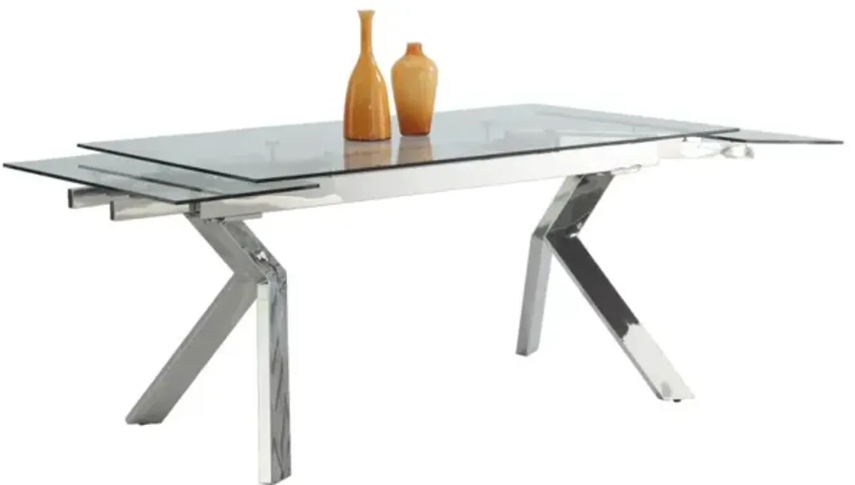 Chintaly Ella Contemporary Extendable Dining Table with Steel Legs