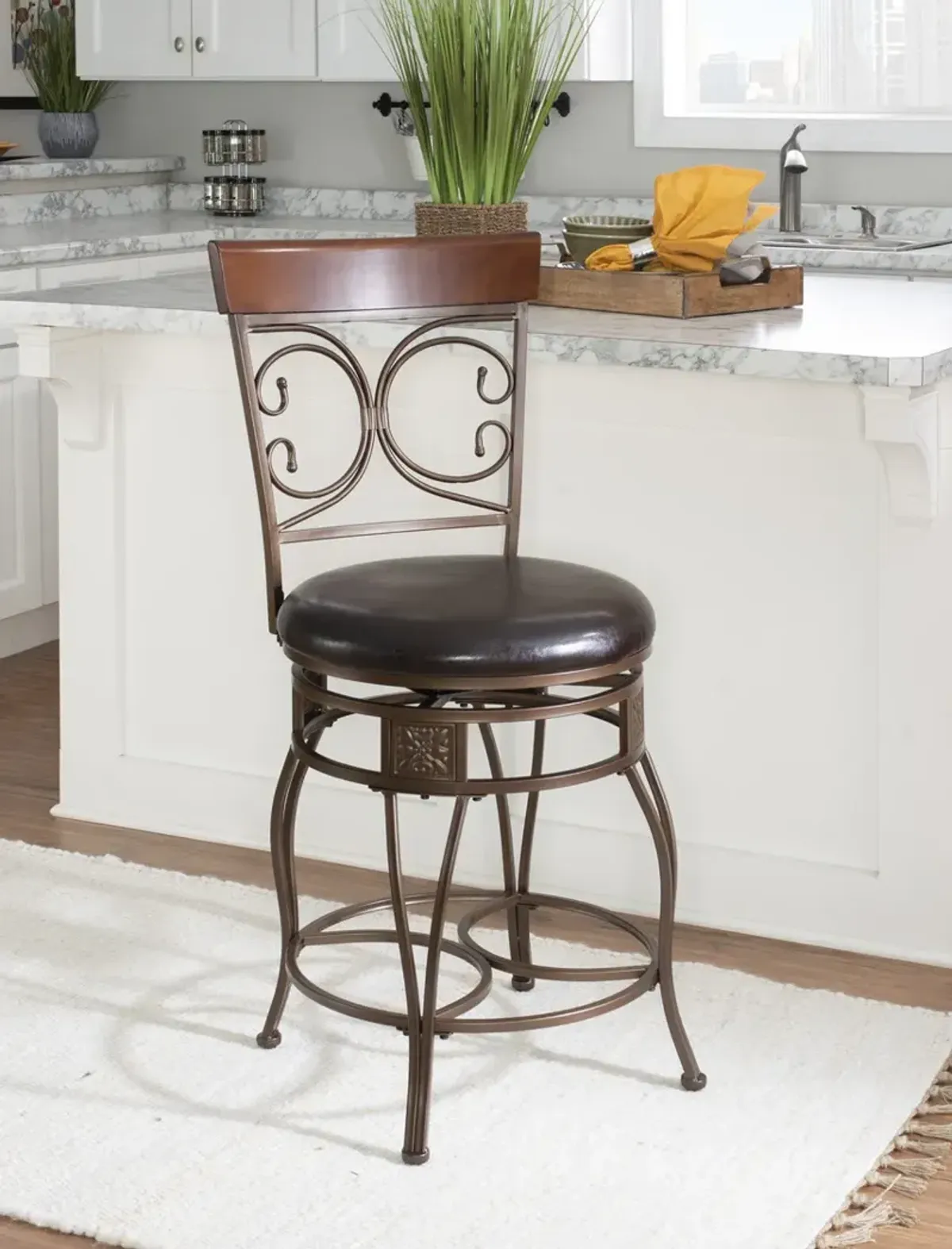 Powell Big & Tall Back To Back Scroll Counter Stool