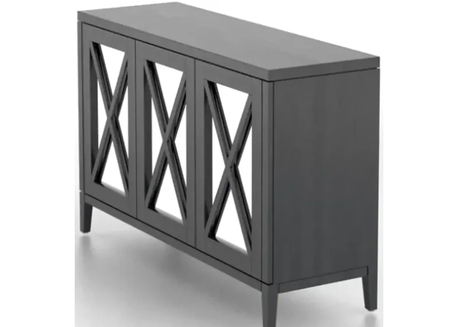 Canadel Contemporary Mirrored Dining Buffet Sideboard in Dark Mocha Finish