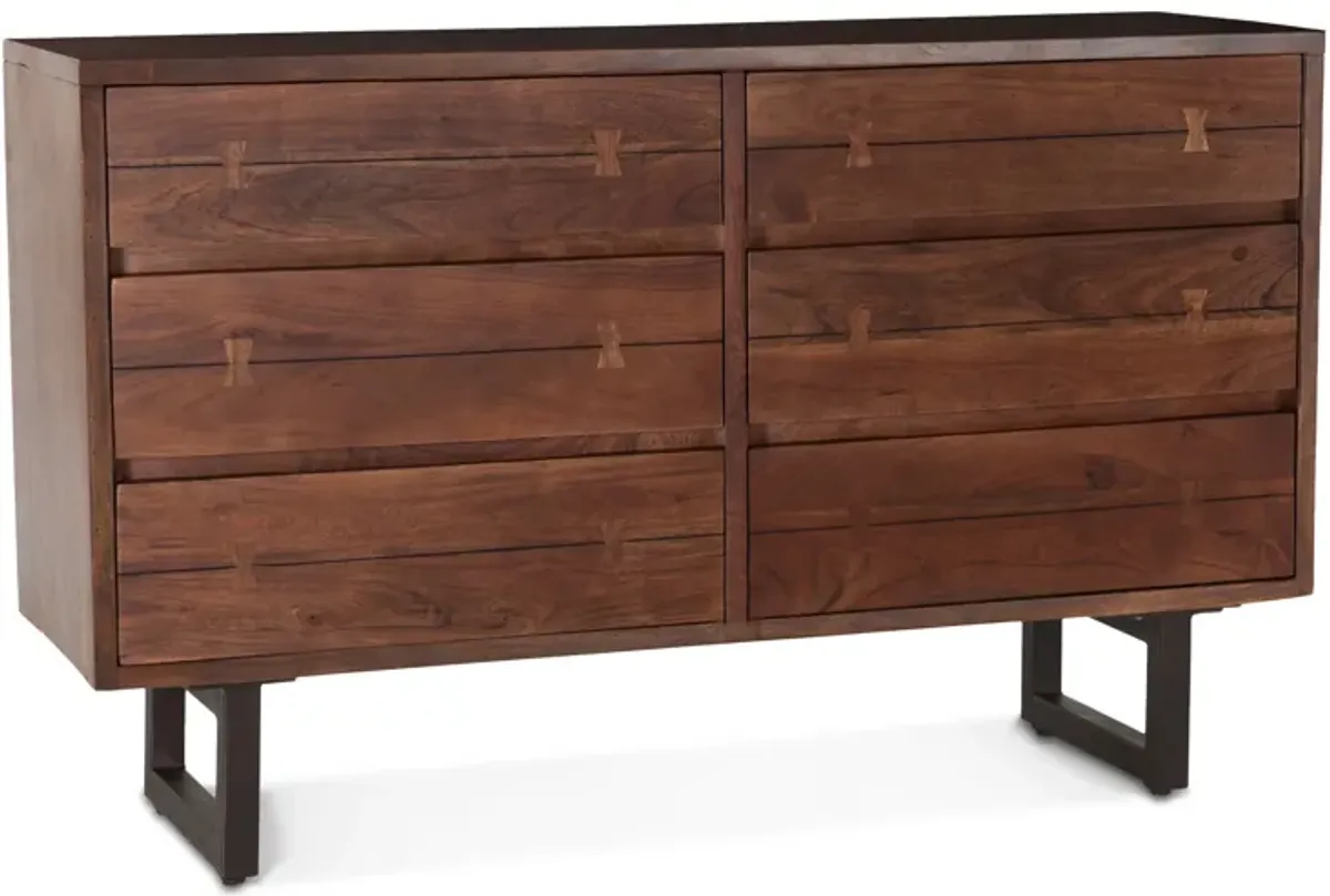 Home Trends Design Aspen Acacia Wood Live Edge Dresser