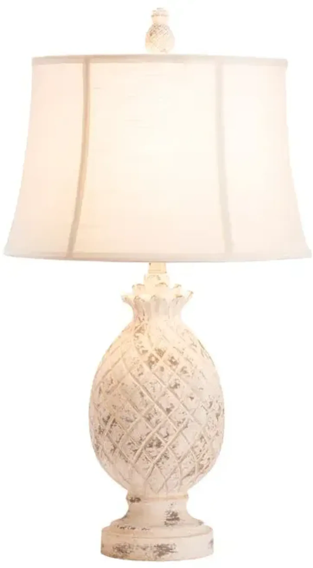 Crestview Pineapple White Wash Table Lamp