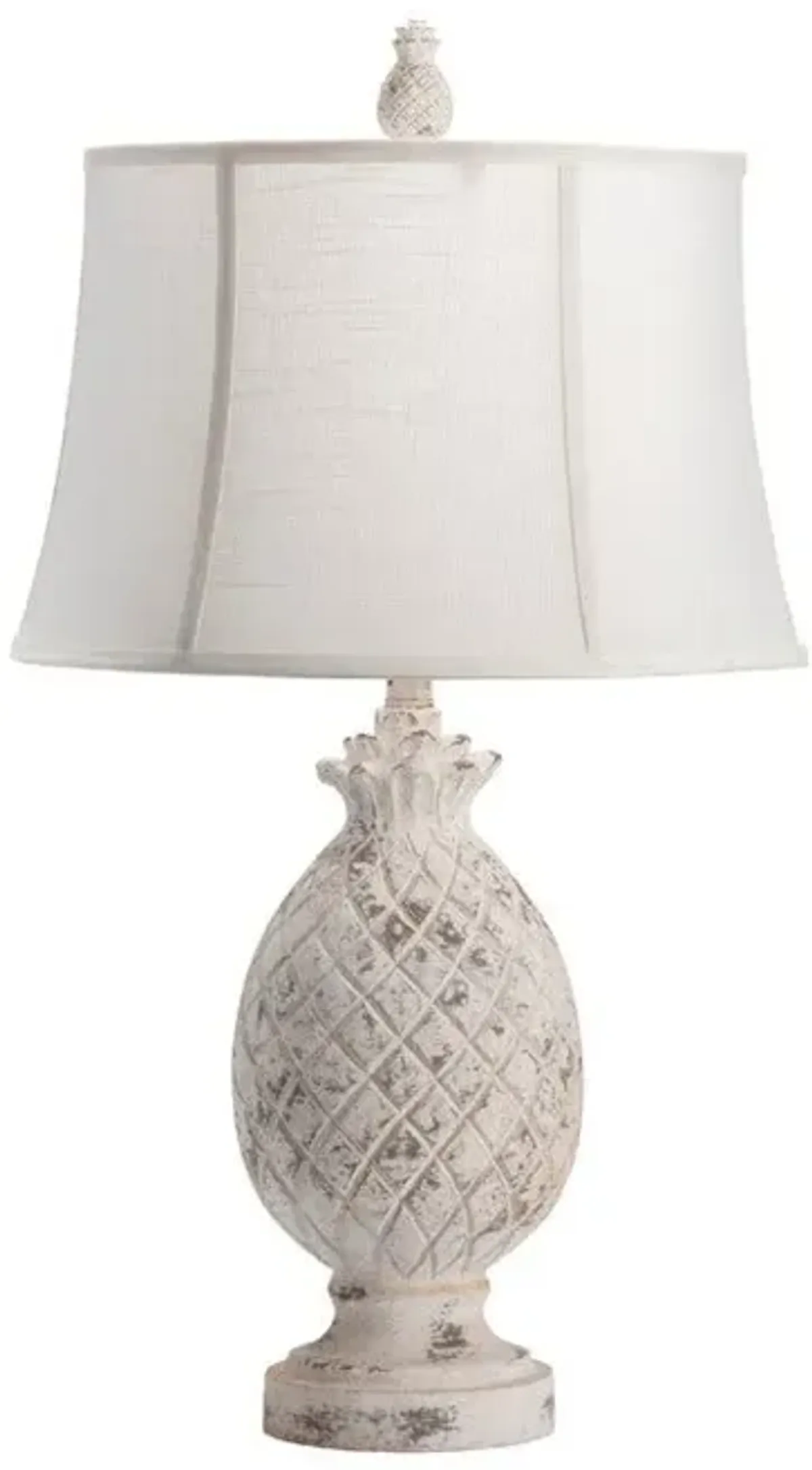 Crestview Pineapple White Wash Table Lamp