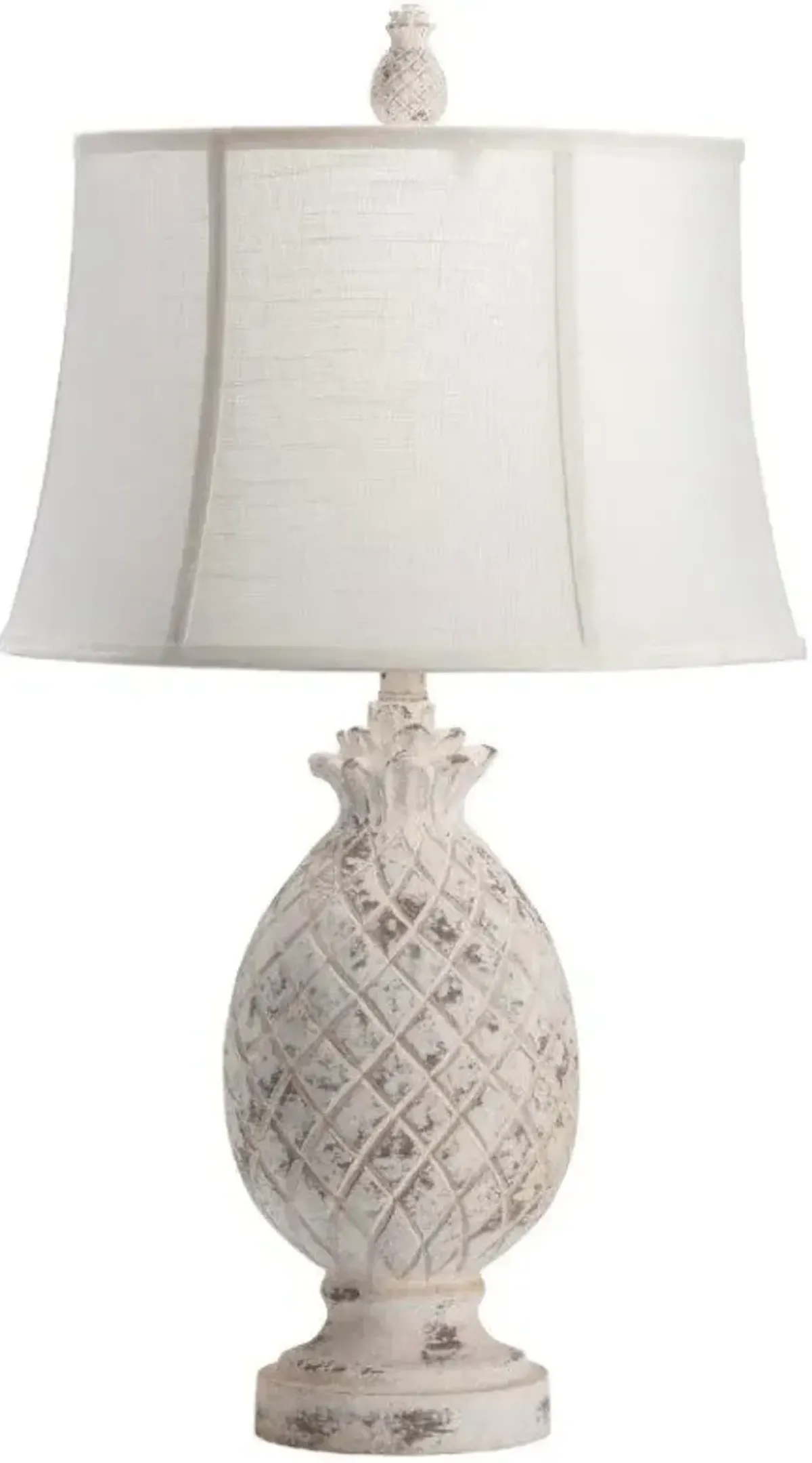 Crestview Pineapple White Wash Table Lamp