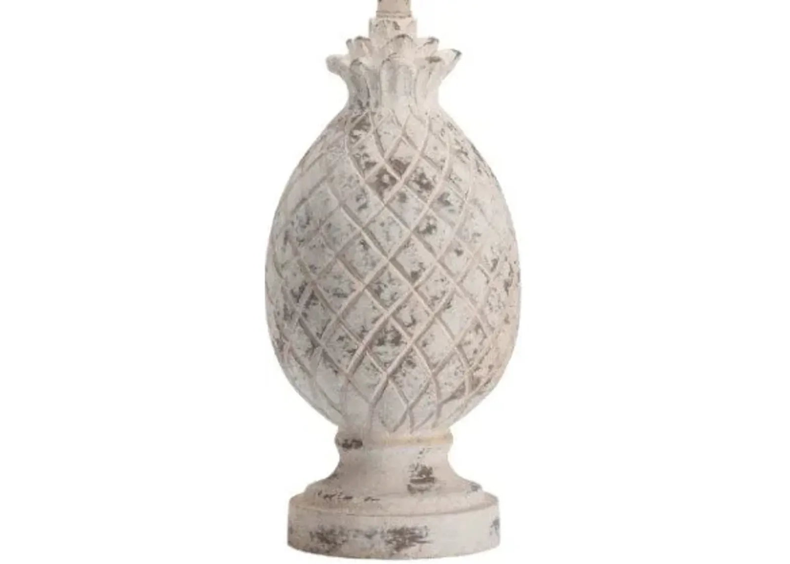 Crestview Pineapple White Wash Table Lamp