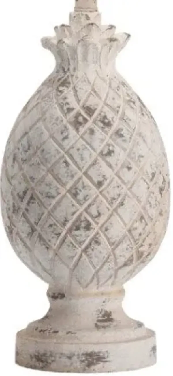 Crestview Pineapple White Wash Table Lamp