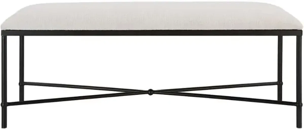 Uttermost Avenham Black/White Framed Bench