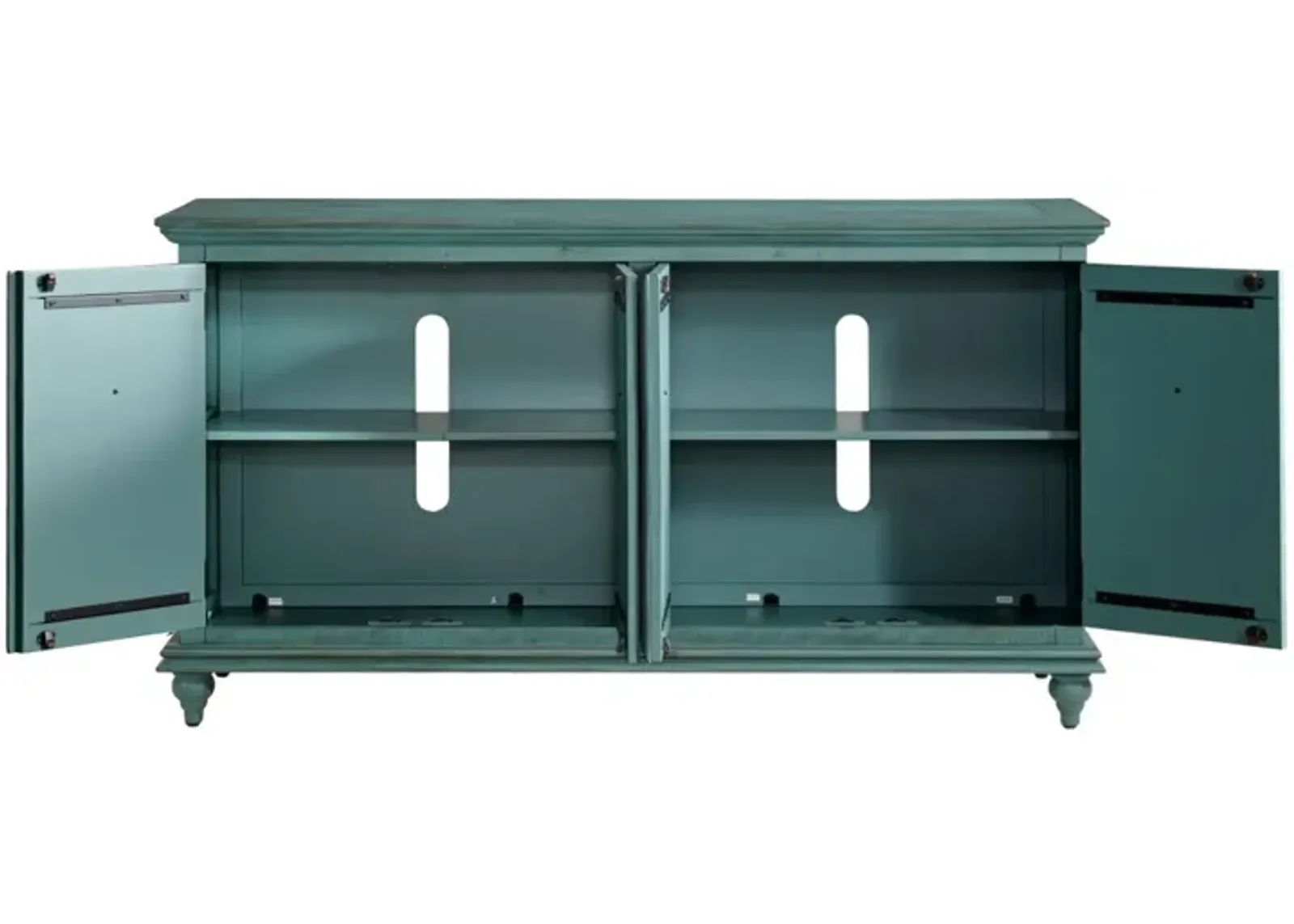 Martin Svensson Garden District Solid Wood TV Stand in Rustic Turquoise