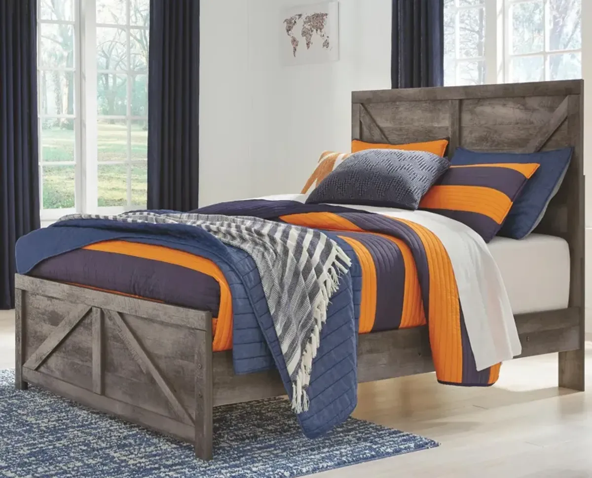 Ashley Wynnlow Gray Full Crossbuck Panel Bed