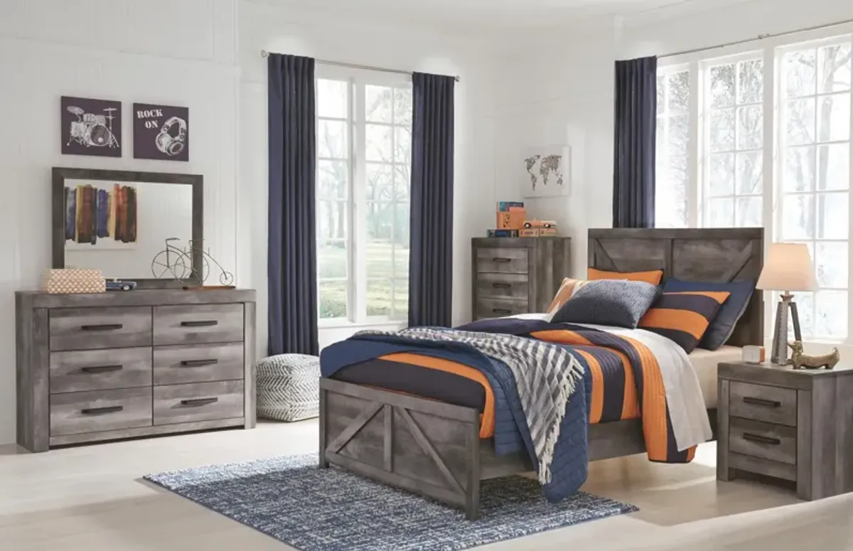 Wynnlow Gray Full Crossbuck Panel Bed