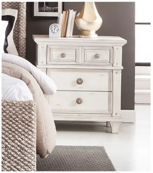 American Woodcrafters Sedona Cobblestone White 3-Drawer Nightstand