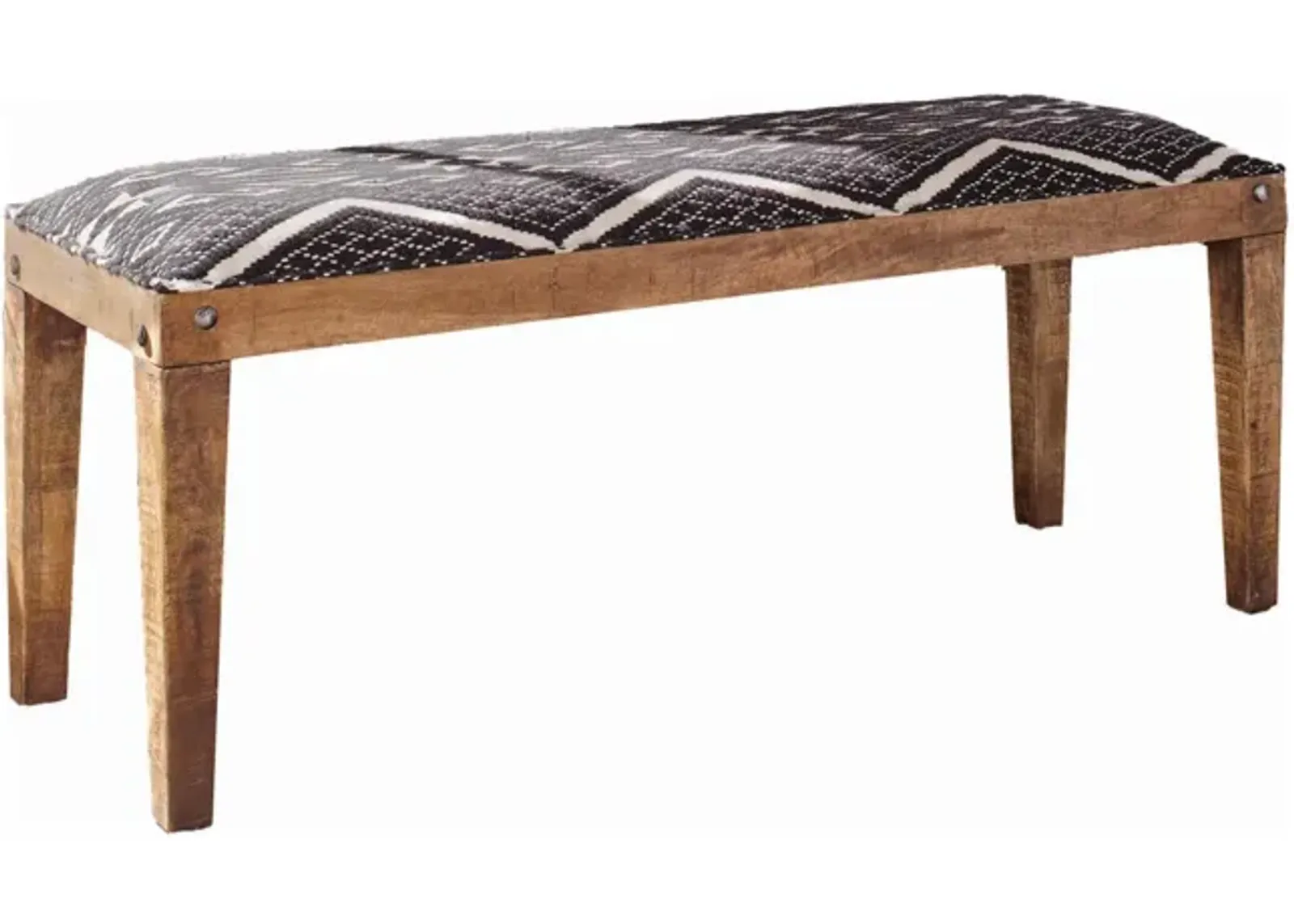 Coaster Lamont Fabric Upholstered Accent Bench Black & Natural