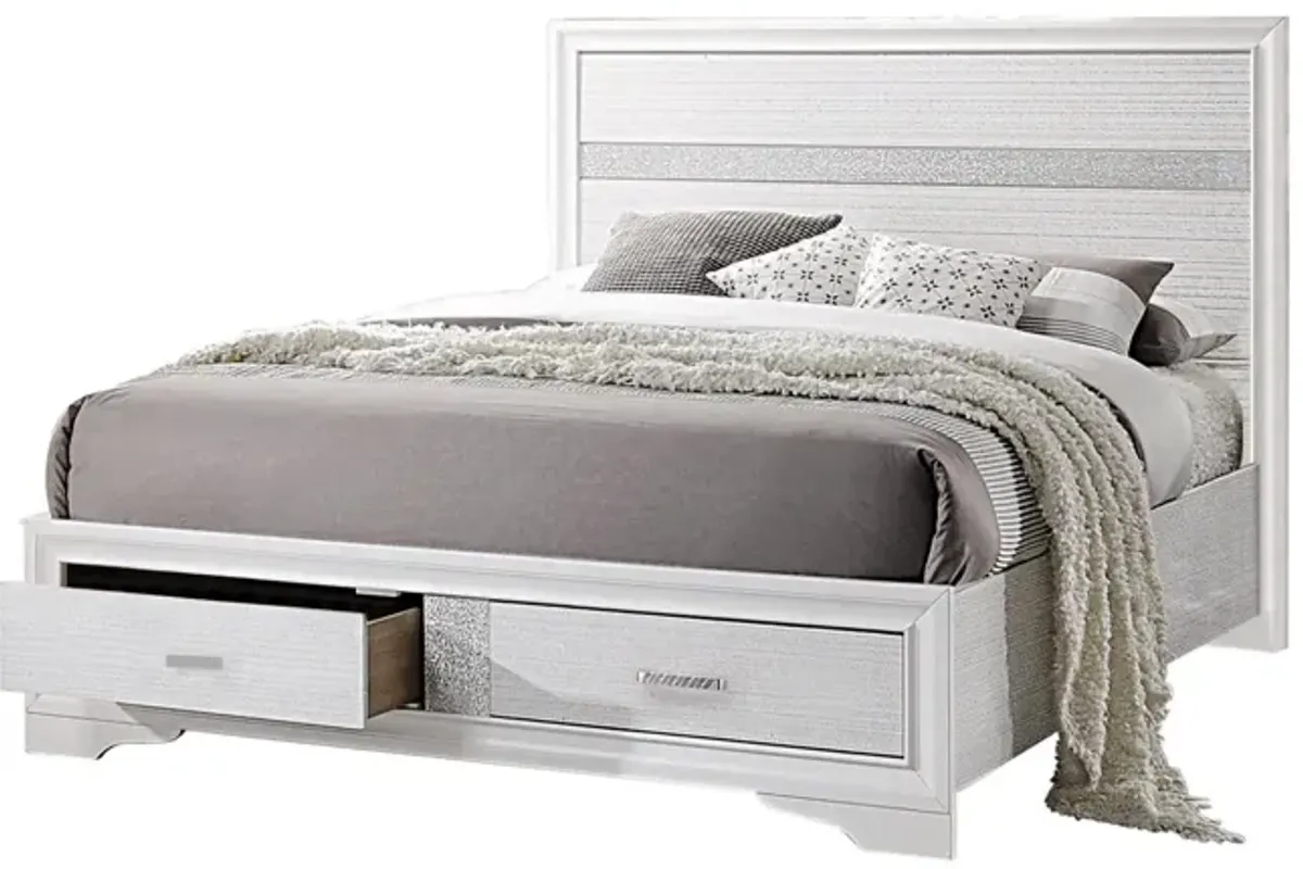 Miranda Wood California King Storage Panel Bed White