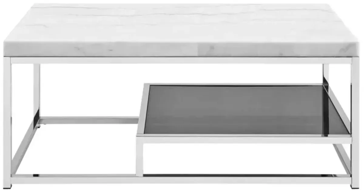 Steve Silver Aston White Marble Coffee Table