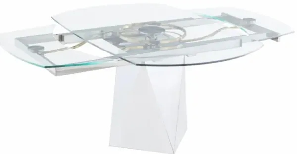 Chintaly Gloria Contemporary Motion-Extendable Glass Dining Table