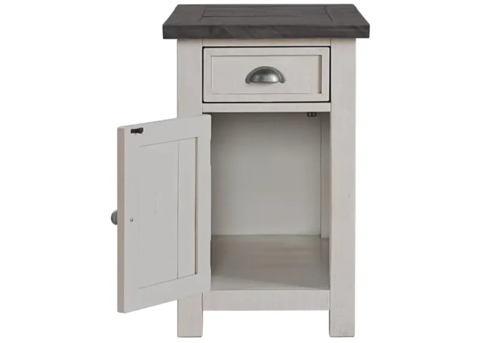 Martin Svensson Monterey Chairside Accent Table in White & Grey