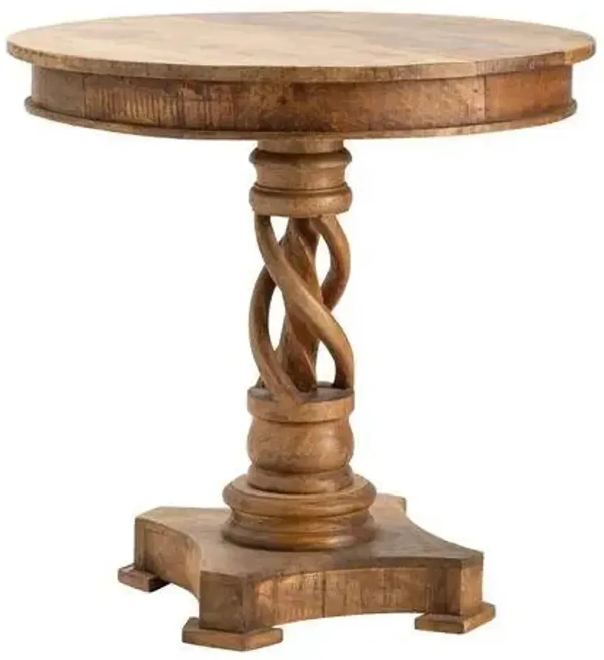 Crestview Bengal Manor Mango Brown Wood Twist Accent Table