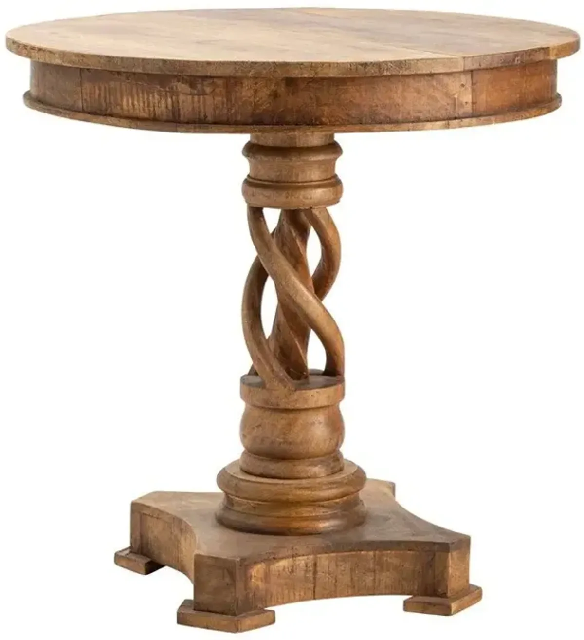 Crestview Bengal Manor Mango Brown Wood Twist Accent Table