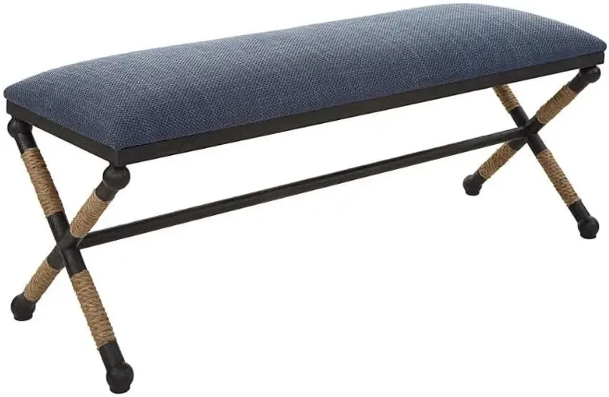 Uttermost Firth Black/Light Brown/Navy Bench