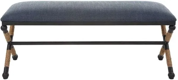 Uttermost Firth Black/Light Brown/Navy Bench